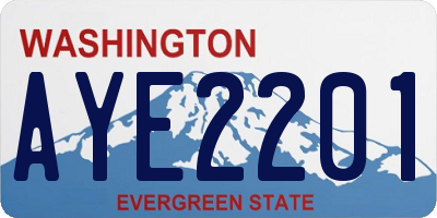 WA license plate AYE2201