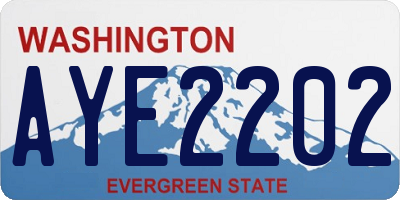 WA license plate AYE2202
