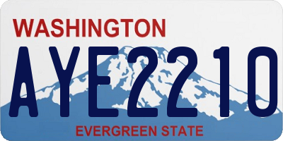 WA license plate AYE2210