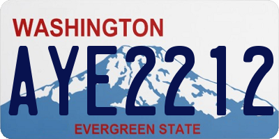 WA license plate AYE2212