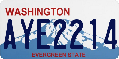 WA license plate AYE2214
