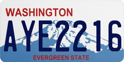 WA license plate AYE2216
