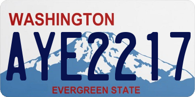WA license plate AYE2217