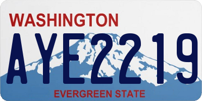 WA license plate AYE2219