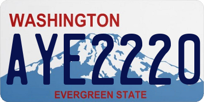WA license plate AYE2220