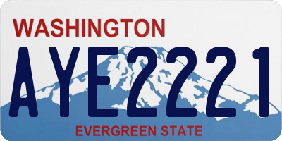 WA license plate AYE2221