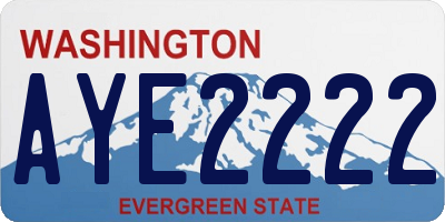 WA license plate AYE2222
