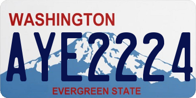 WA license plate AYE2224