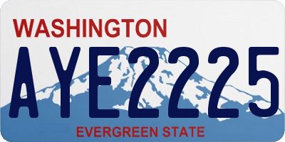 WA license plate AYE2225
