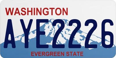 WA license plate AYE2226