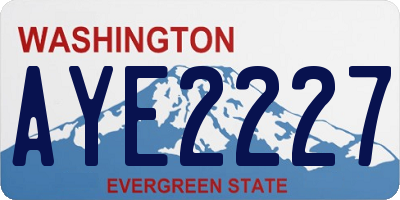 WA license plate AYE2227