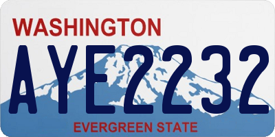 WA license plate AYE2232