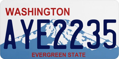 WA license plate AYE2235