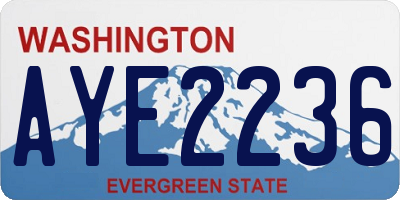 WA license plate AYE2236