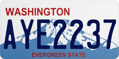 WA license plate AYE2237