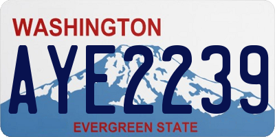 WA license plate AYE2239