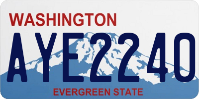 WA license plate AYE2240