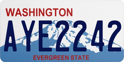 WA license plate AYE2242