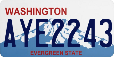 WA license plate AYE2243