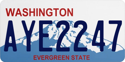 WA license plate AYE2247
