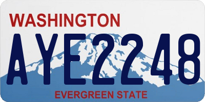 WA license plate AYE2248