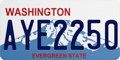 WA license plate AYE2250