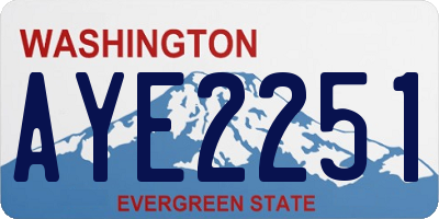 WA license plate AYE2251