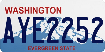 WA license plate AYE2252
