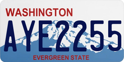 WA license plate AYE2255