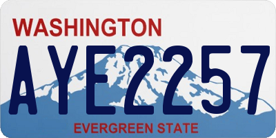 WA license plate AYE2257