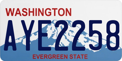 WA license plate AYE2258