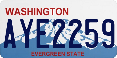 WA license plate AYE2259