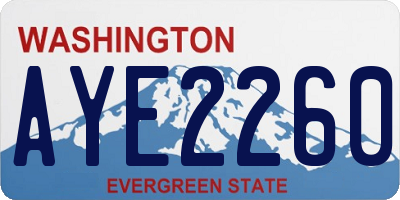 WA license plate AYE2260