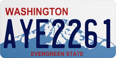 WA license plate AYE2261