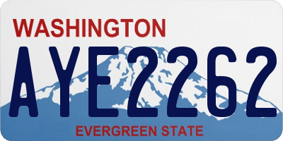 WA license plate AYE2262