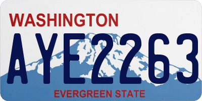 WA license plate AYE2263