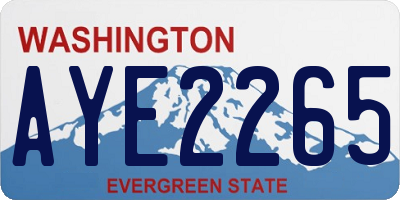 WA license plate AYE2265