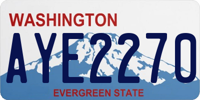 WA license plate AYE2270