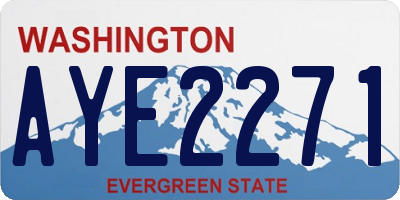WA license plate AYE2271