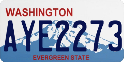 WA license plate AYE2273