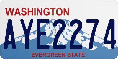 WA license plate AYE2274