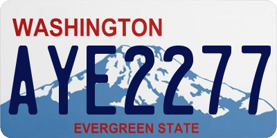 WA license plate AYE2277