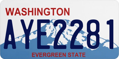 WA license plate AYE2281