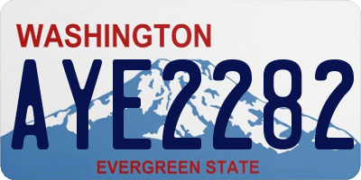 WA license plate AYE2282