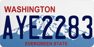 WA license plate AYE2283
