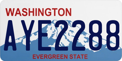 WA license plate AYE2288