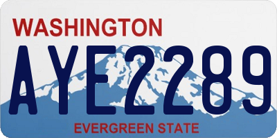WA license plate AYE2289
