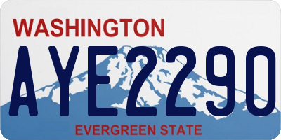 WA license plate AYE2290