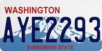 WA license plate AYE2293