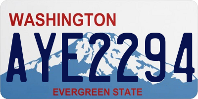 WA license plate AYE2294